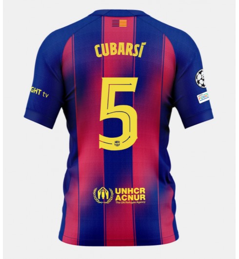 Moške Nogometnih dresov Barcelona Pau Cubarsi #5 Domači 2025-26 Kratki rokavi Moške Nogometnih dresov Barcelona Pau Cubarsi #5 Domači 2025-26 Kratki rokavi